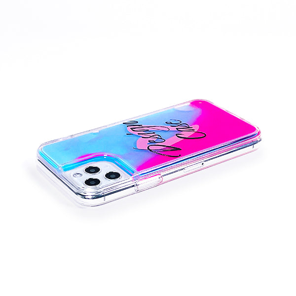 オリジナルiPhoneSE (第3世代)ネオンサンドスマホケースピンク×青