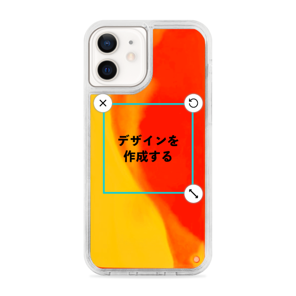 オリジナルiPhone12ネオンサンドスマホケースオレンジ×黄