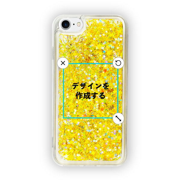 オリジナルiPhone8グリッタースマホケースゴールド