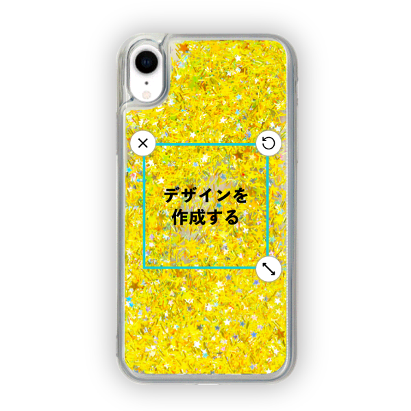 オリジナルiPhoneXRグリッタースマホケースゴールド