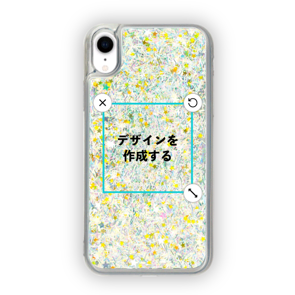 オリジナルiPhoneXRグリッタースマホケースシルバー