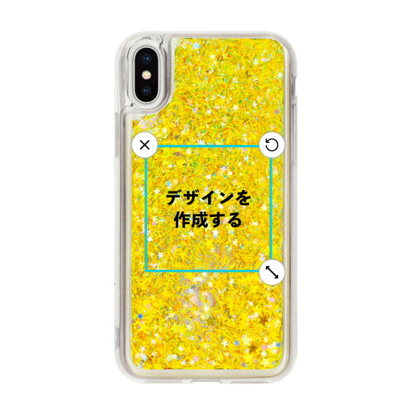 オリジナルiPhoneXSグリッタースマホケースゴールド