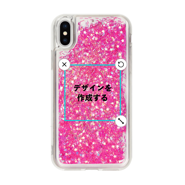 オリジナルiPhoneXSグリッタースマホケースピンク