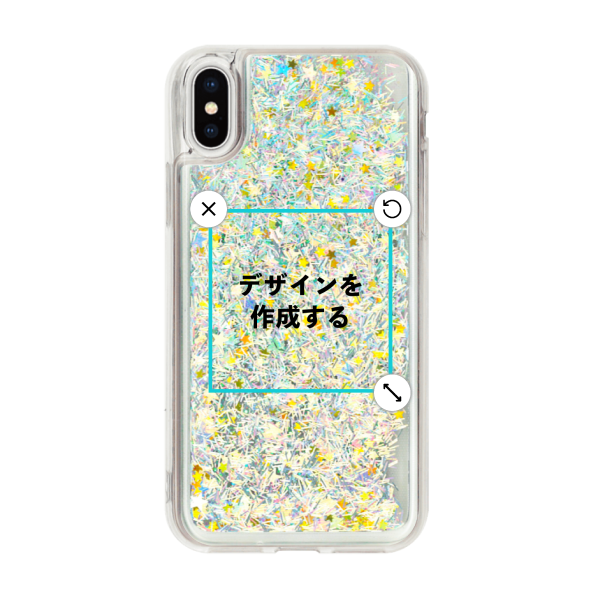 オリジナルiPhoneXSグリッタースマホケースシルバー