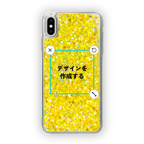 オリジナルiPhoneXS Maxグリッタースマホケースゴールド