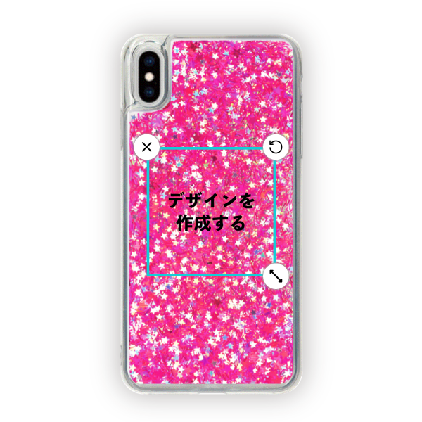 オリジナルiPhoneXS Maxグリッタースマホケースピンク