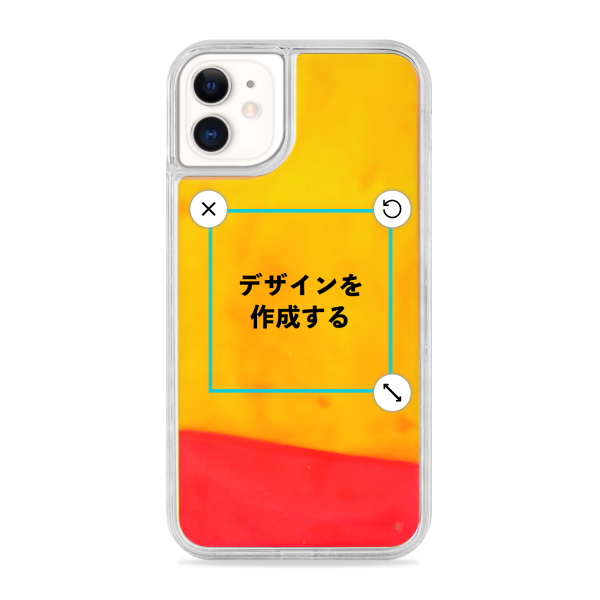 オリジナルiPhone11ネオンサンドスマホケースオレンジ×黄