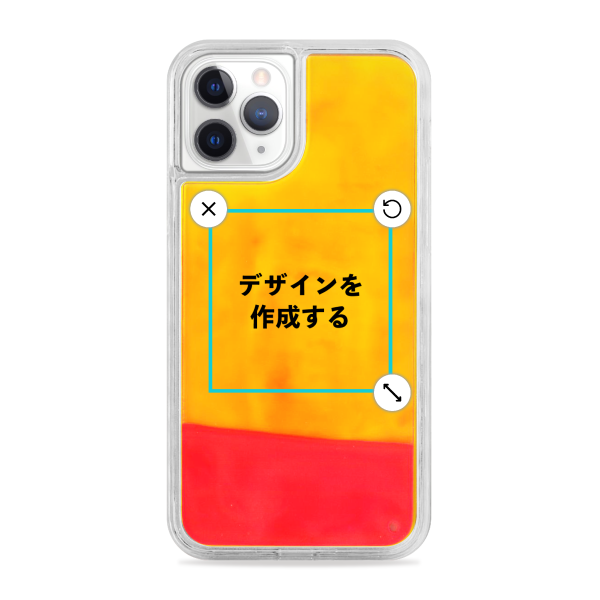 オリジナルiPhone11Proネオンサンドスマホケースピンク×青