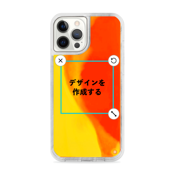 オリジナルiPhone12ProMaxネオンサンドスマホケースオレンジ×黄