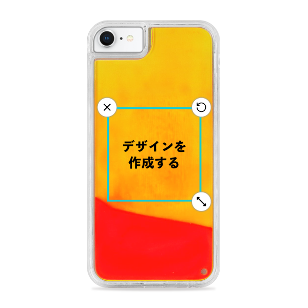 オリジナルiPhone7ネオンサンドスマホケースオレンジ×黄