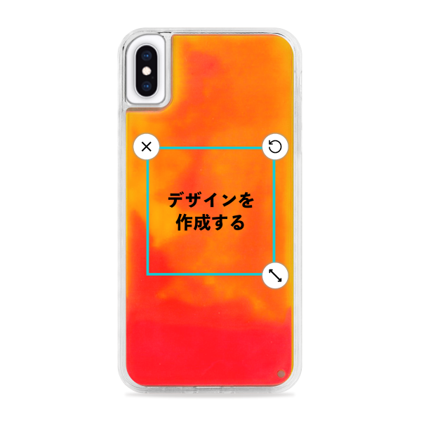 オリジナルiPhoneXS Maxネオンサンドスマホケースオレンジ×黄